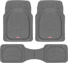 Motor Trend FlexTough Floor Mats for Cars, Gray Deep Dish All-Weather Mats,