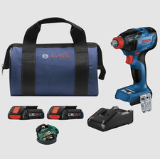 Bosch Gdx18v-1860cb25 Impact Driver 1860in-lb Torque With Charger 2 Batteries
