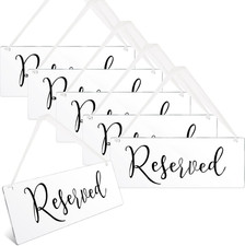 6 Pcs Reserved Signs for Wedding Chairs Acrylic Tag Hanging with Ribbon for Wedd