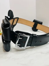 Law & Pro Black Leather Police Duty Belt  Size 40 w/ Accessories 1011 Dutyman