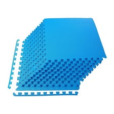 BalanceFrom Fitness 48 Sq Ft Interlocking EVA Foam Exercise Tiles, Blue Used 