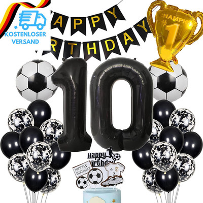 Fussball Luftballon 10. Geburtstag Schwarz Helium Ballon 10 Geburtstag Junge Cak