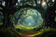 Rainforest Magical Woodlands Floral Backdrop Party Photo Background Decor