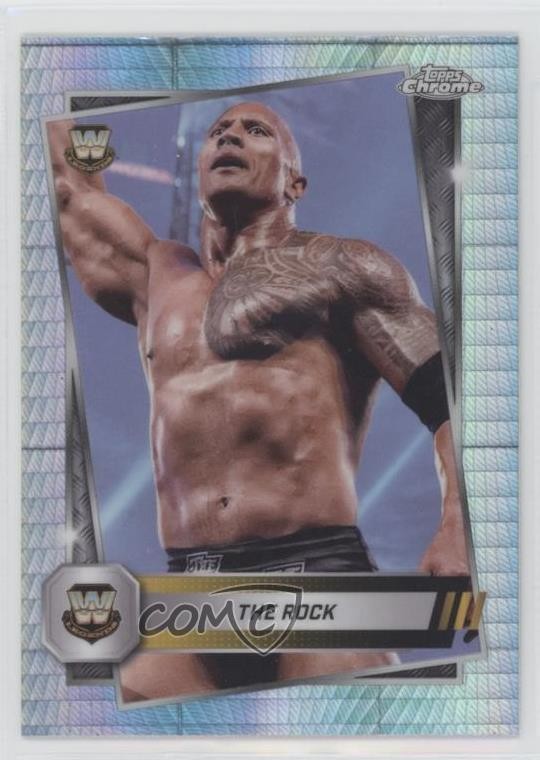 2025 Topps Chrome WWE Prism Refractor The Rock #10 0sb5