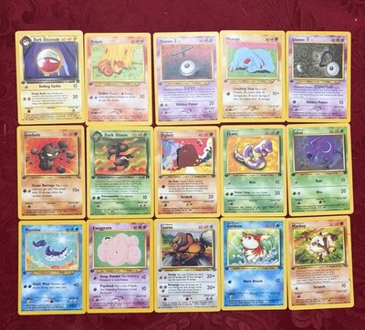 Vintage Pokemon 1st Edition! Assorted Sets x 15 Card Lot - MP/HP - Jungle Fossil