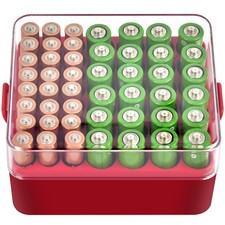 Battery Organizer Storage Case, Battery Vault Box Container for 48pcs AA AAA ...