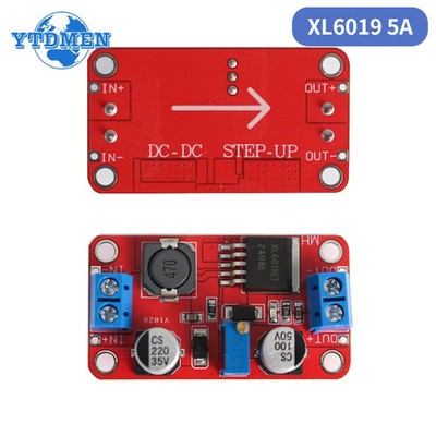 1PCS XL6019 5A Boost Converter 3.3-35V to 5V-24V Adjustable Step-Up Power Module