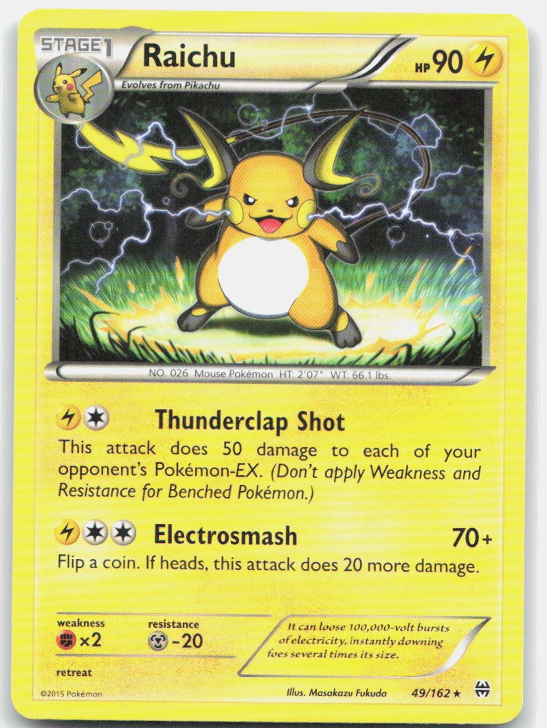 RAICHU 49/162 RARE BREAKthrough Pokemon LP