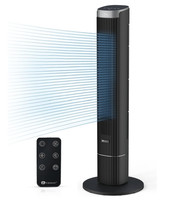 PureMate 43-Inch Tower Fan with Remote Control, Oscillating Bladeless Cooling F
