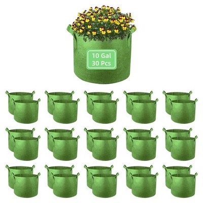 10 Gallon Garden Grow Bags, 30 Pack 10 Gal Planter Bags Fabric Pot, Nonwoven ...