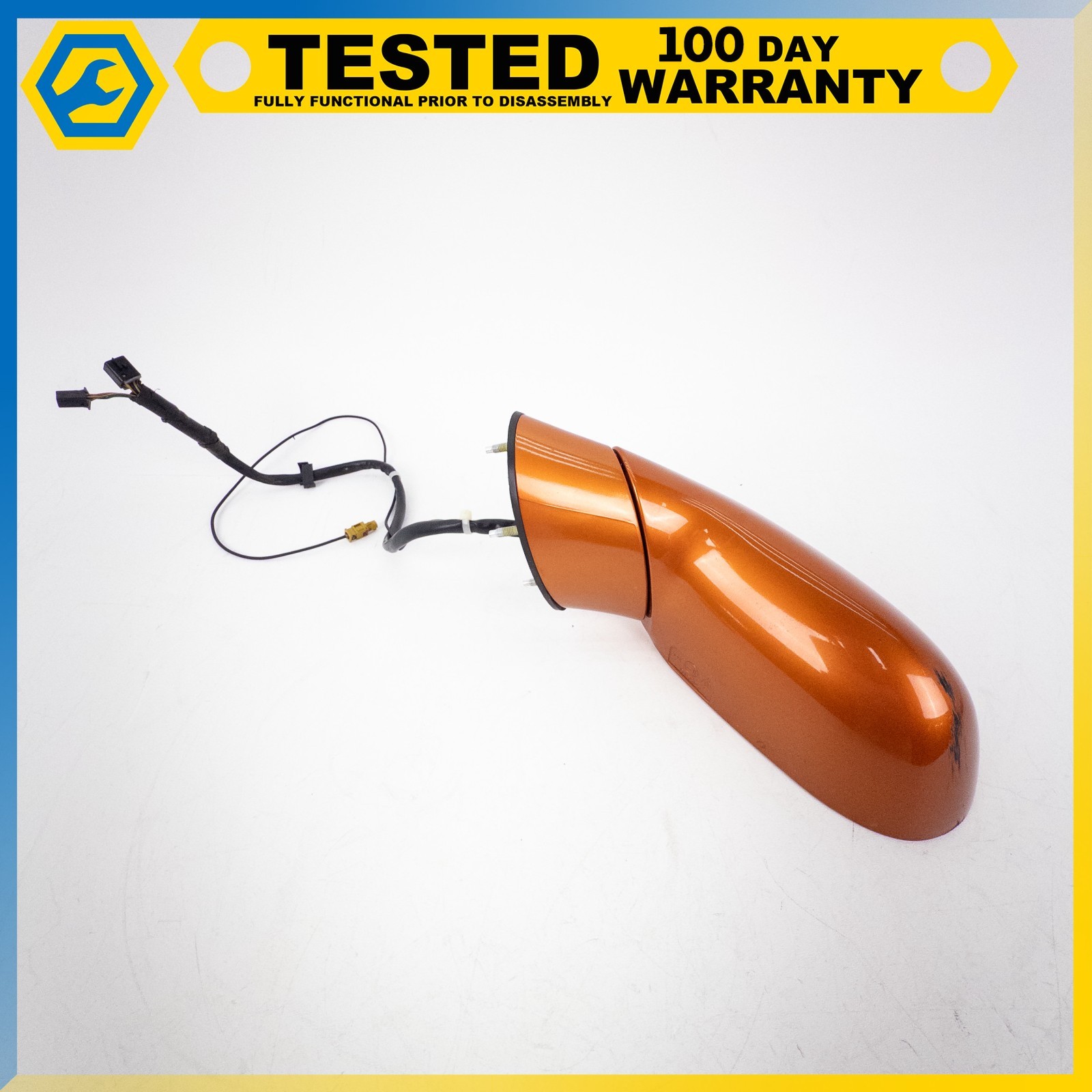 05-13 CHEVROLET CORVETTE C6 FRONT LEFT POWER FOLD DOOR MIRROR ORANGE OEM
