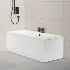 Image of Modern Bathroom MDF Front and End Gloss White Bath Panels & Plinth Various Sizes
