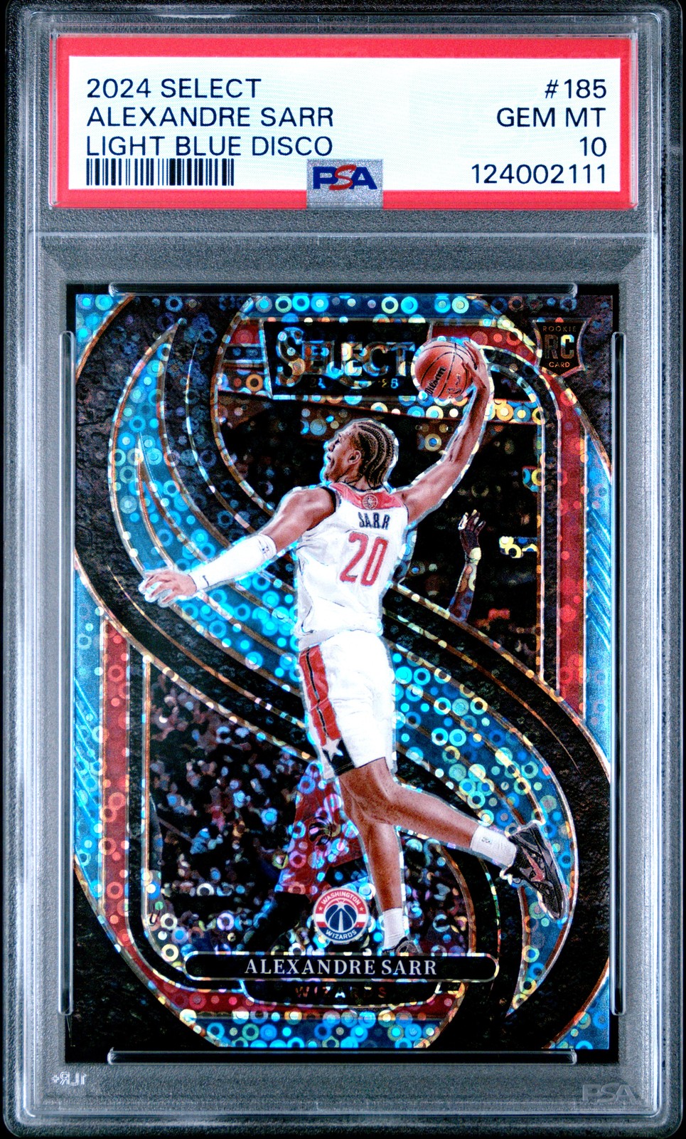 2024 PANINI SELECT LIGHT BLUE DISCO #185 ALEXANDRE SARR ROOKIE RC 97/99 PSA 10