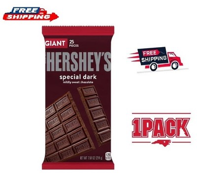 Hershey's Special Dark Mildly Sweet Chocolate Giant Candy, Bar 7.56 oz 25 Pieces