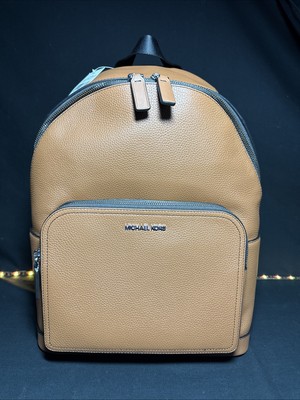 Michael Kors Cooper Men Pebbled Leather Zip Pocket Commuter Backpack Ret $548.00