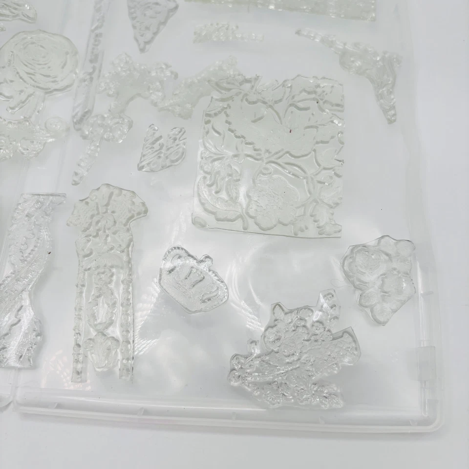 Conjunto de selos transparentes All Night Media floral vintage moldura coroa sentimentos 2002 - Imagem 3 de 4