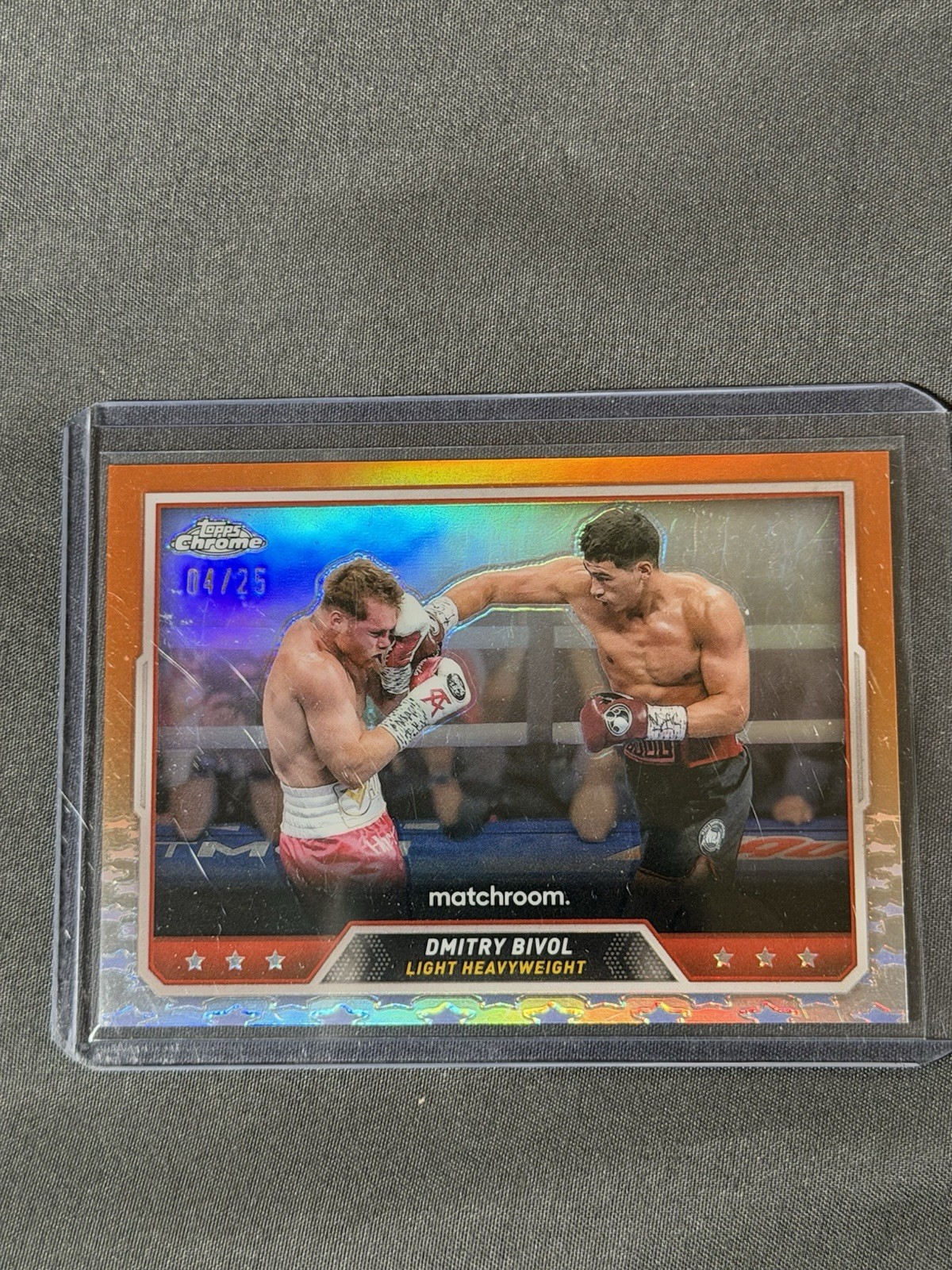 2024 Topps Chrome Matchroom Dmitry Bivol Orange Refractor /25 #43 Short Print SP