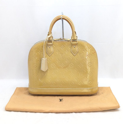 LOUIS VUITTON Monogram Vernis Alma PM Handtasche Gelb M90101 MB2163 Original LV