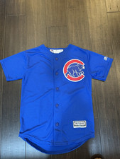 Majestic Cool Base Chicago Cubs Kris Bryant #17 Youth Jersey M Blue Button