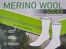 Merino Wool Blend Crew Socks 3Pk Unisex Grey Size M-L  Men (10-13) Women (11-14)