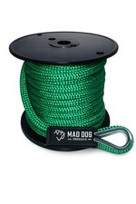 3/8 Inch x 100 Foot Nylon Anchor Line, Green, Stainless Thimble, USA Made