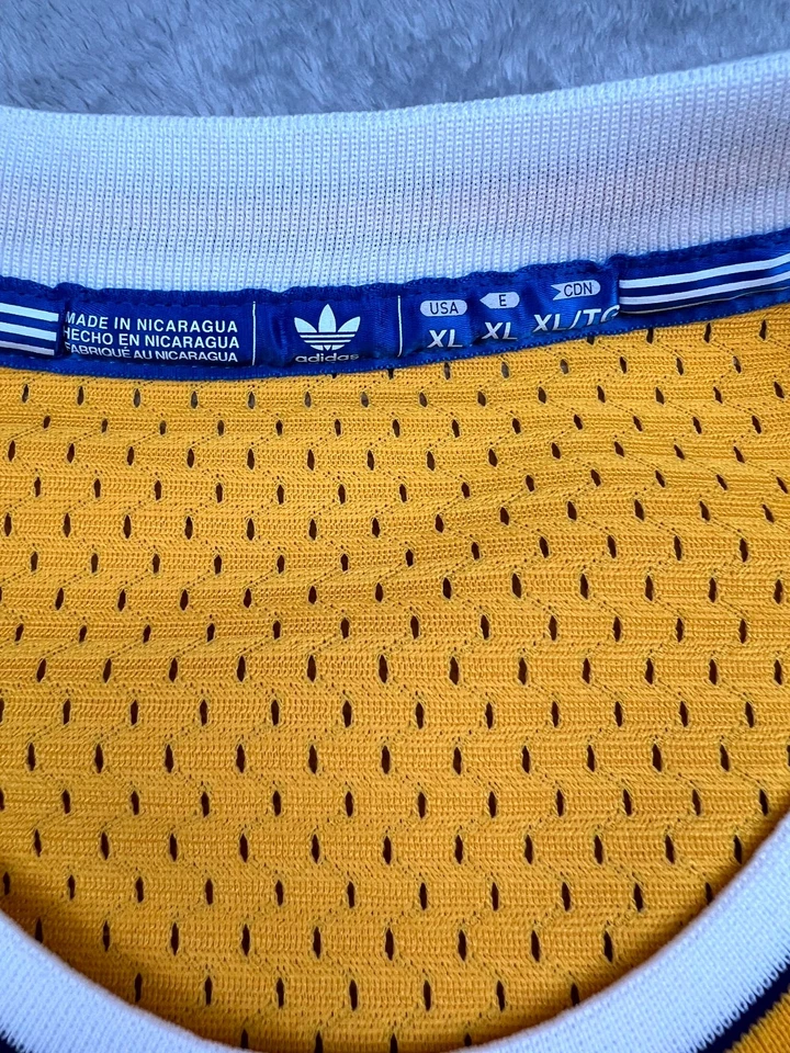 Camiseta deportiva Adidas LA Lakers baloncesto Wilt Chamberlain Big Dipper 13 para hombre XL amarilla Foto 4 de 4