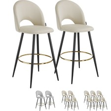 Barstuhl Barhocker Tresenhocker Küchenstuhl Rückenlehne gepolstert Samtoptik