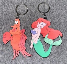 Vintage Applause Keychain Lot Disney Little Mermaid Ariel & Sebastian