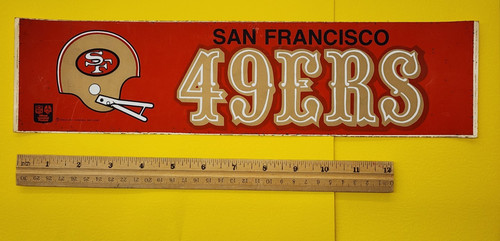 Vintage 1970s San Francisco 49ers Helmet Bumper Sticker Rare
