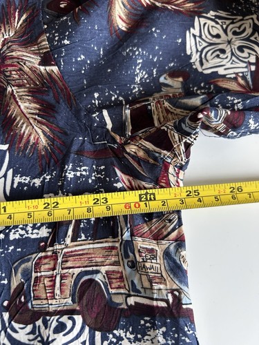 Vintage Point Zero Woody Car Palm Tree Hawaiian Summer Short Sleeve Shirt M VGC - Picture 6 of 8