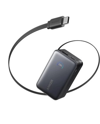 Anker Nano Power Bank, 10000mAh Portable Charger with 2.3 ft Retractable Cable