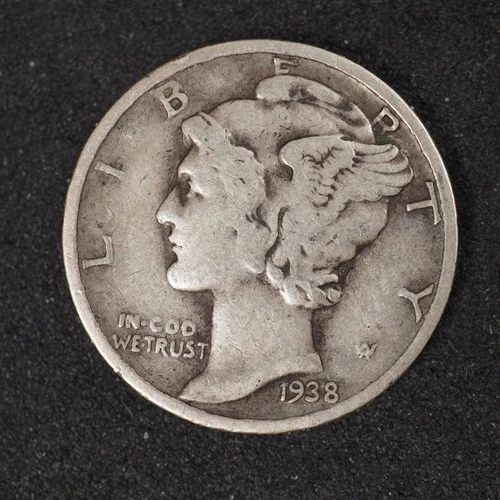 1938 *D* MERCURY HEAD SILVER DIME **FREE SHIPPING**C2955