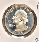 1993-s 90% Silver Proof Washington Quarter UNC Cameo Some Spotting/Toning
