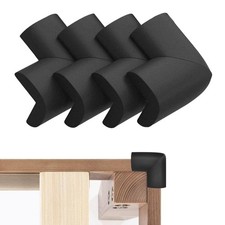 Bed Frame Corner Protector Black: 4 Pack Foam Rubber Guards Bumpers for Black