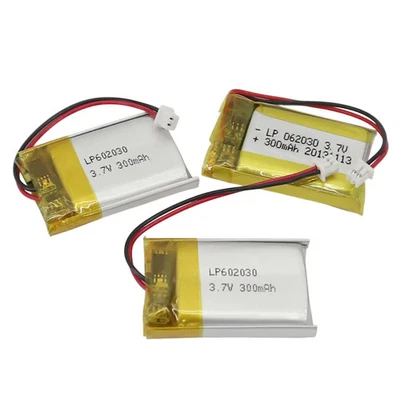 WITTKOWARE 3x LP 062030 LiPo Akku/Batterie mit JST PH2.0 Stecker, 3,7V-, 300mAh, 30x20x6mm
