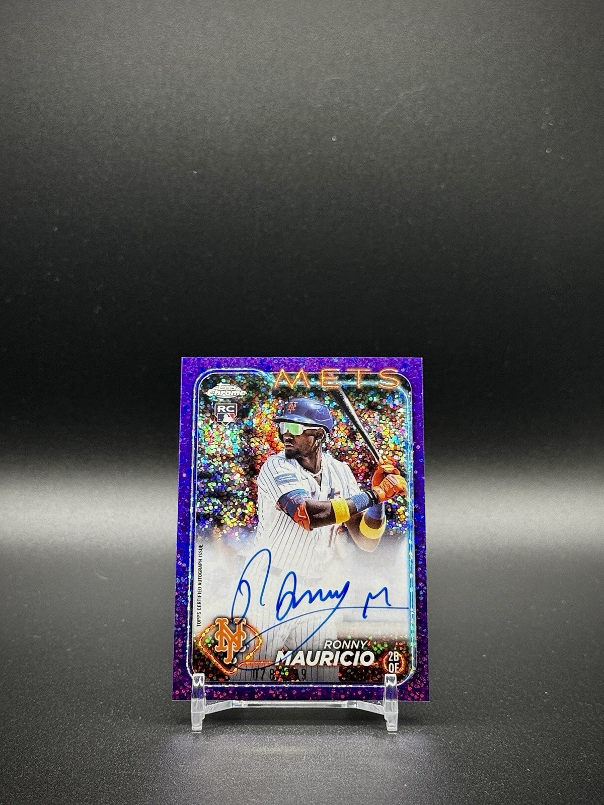 2024 Topps Chrome Ronny Mauricio Purple Speckle Refractor Rookie Auto /299 RA-RM