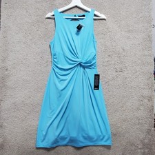 The Limited Dress Womens Medium Blue Stretch Twist Front Keyhole Back Cocktail