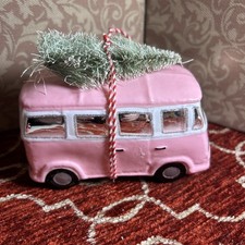 Volkswagen VW Christmas ORNAMENT With CHRISTMAS TREE PINK