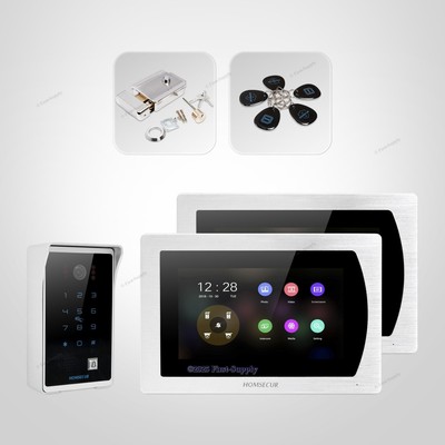 HOMSECUR 4 Wire Video&Audio Smart Doorbell RFID Card Access for Apartment