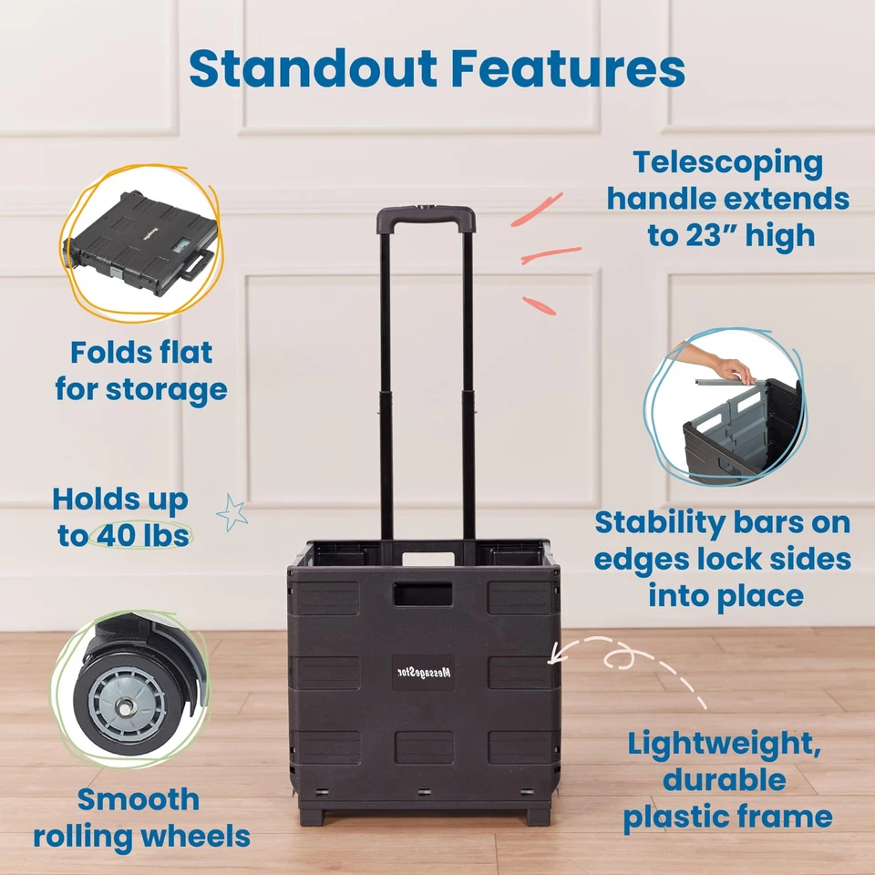 Carro rodante universal ECR4Kids con bolsa organizadora de lona choc de almacenamiento móvil... Foto 4 de 4