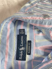 Ralph Lauren Shirt Mens 15.5 34/35 Striped Button Down Classic Fit Dress Shirt
