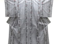 7672016: JAPANESE KIMONO / UNUSED DORO OSHIMA TSUMUGI 5 maruki / WOVEN ARABESQ