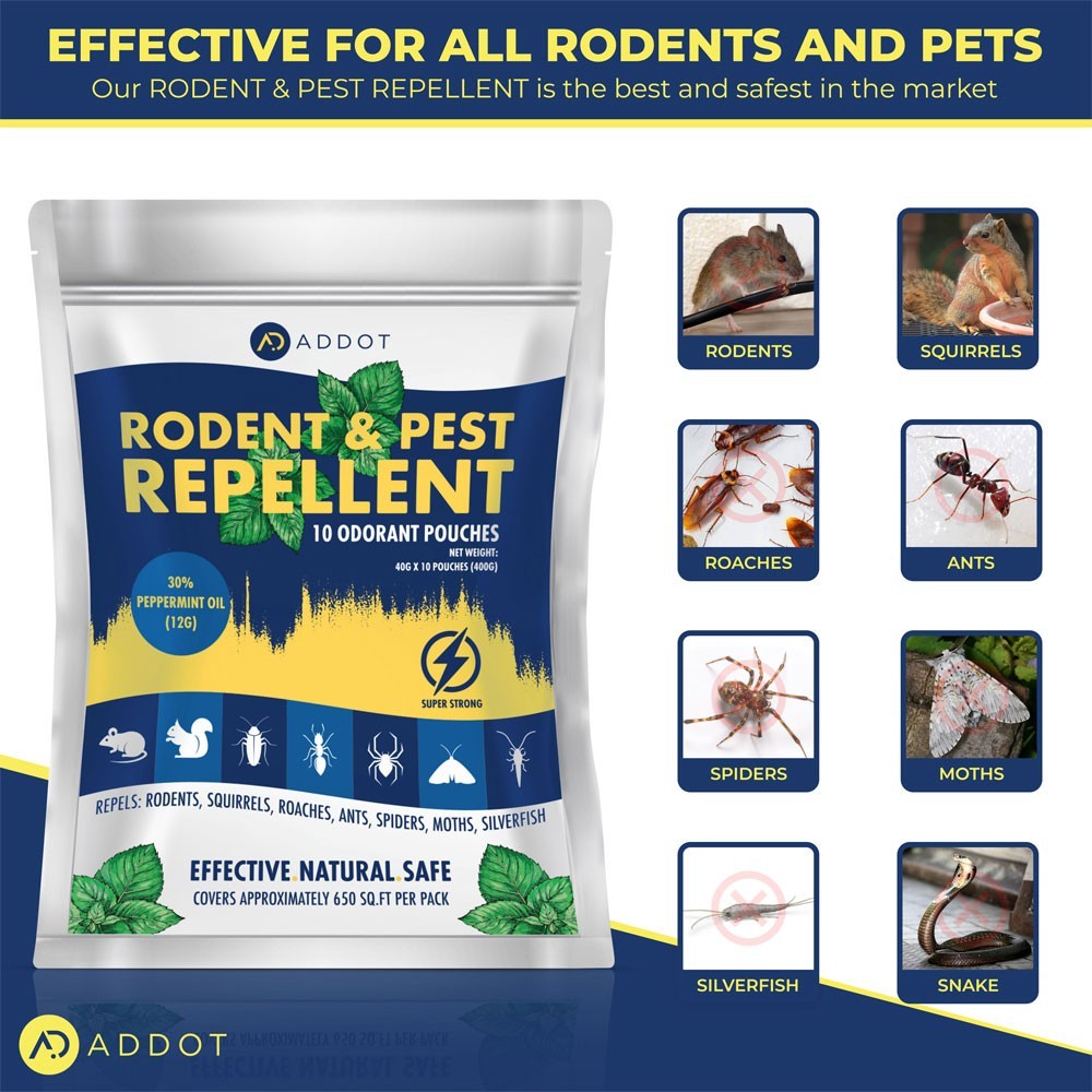 Natural Peppermint Mouse Repellent – 10-Pack, 40g – Mice & Rodent ...