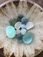 Beautiful rare color sea glass 12pcs, surf tumbled, weathered, beach glass21