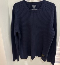 Polo Ralph Lauren Fisherman Sweater Mens 2XL Blue 100 Cotton Cable Knit Chunky