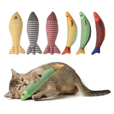 6Pcs Fish Shaped Bite Resistant Catnip Cat Chew Playing, 6 Colors (2 Types)