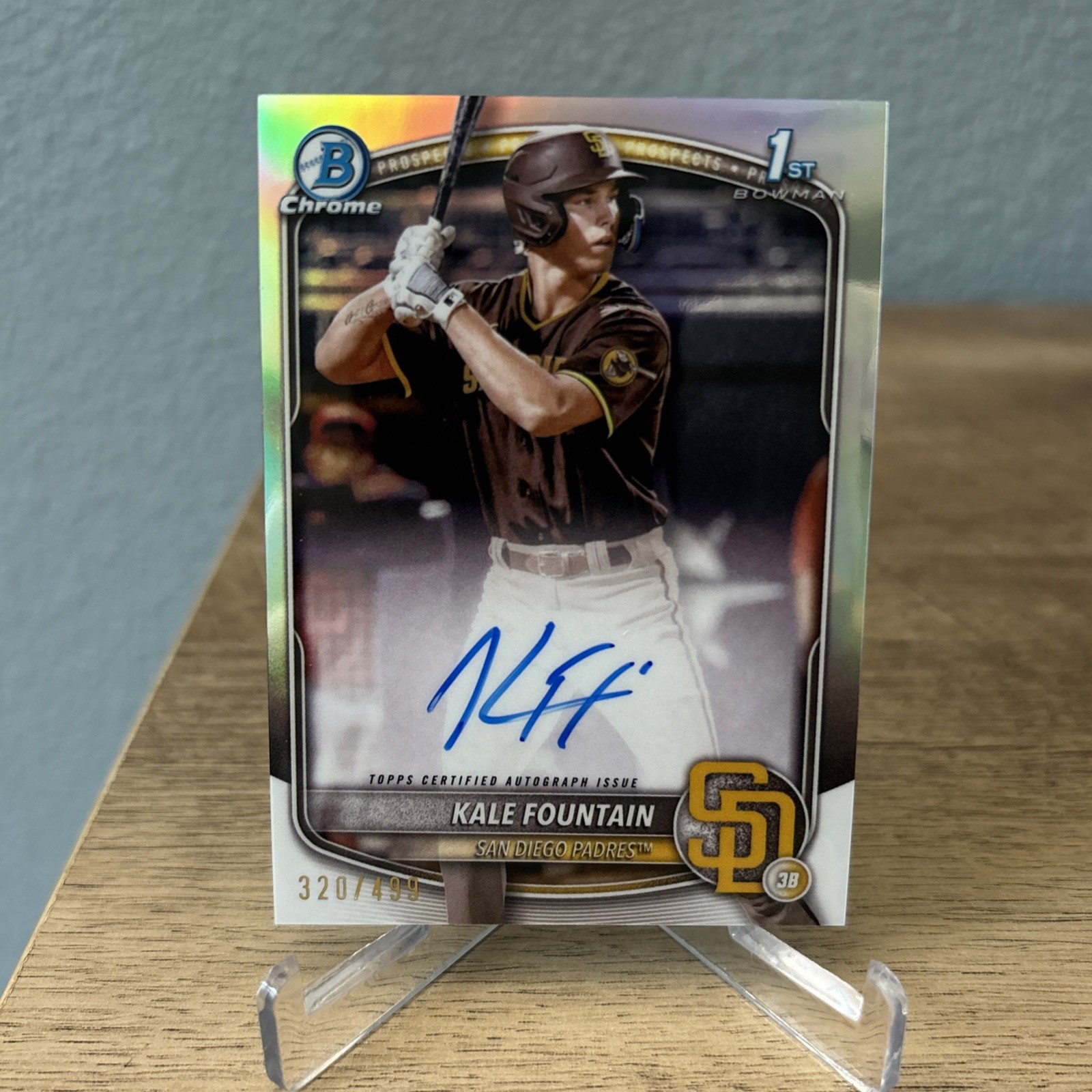2025 Bowman Chrome Kale Fountain Auto 1st Bowman Refractor /499 Padres