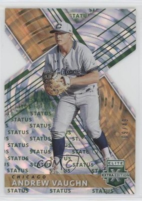 2019 Panini Elite Extra Edition Status Emerald Die-Cut 9/49 Andrew Vaughn #3 s3g