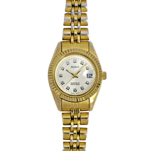 Orologio da polso Paolo Gucci donna vintage anni 90 placcato oro giubileo quadrante bianco