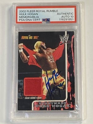 2002 Fleer Royal Rumble WWE HULK HOGAN Shirt Memorabilia Signed PSA DNA 10 Auto